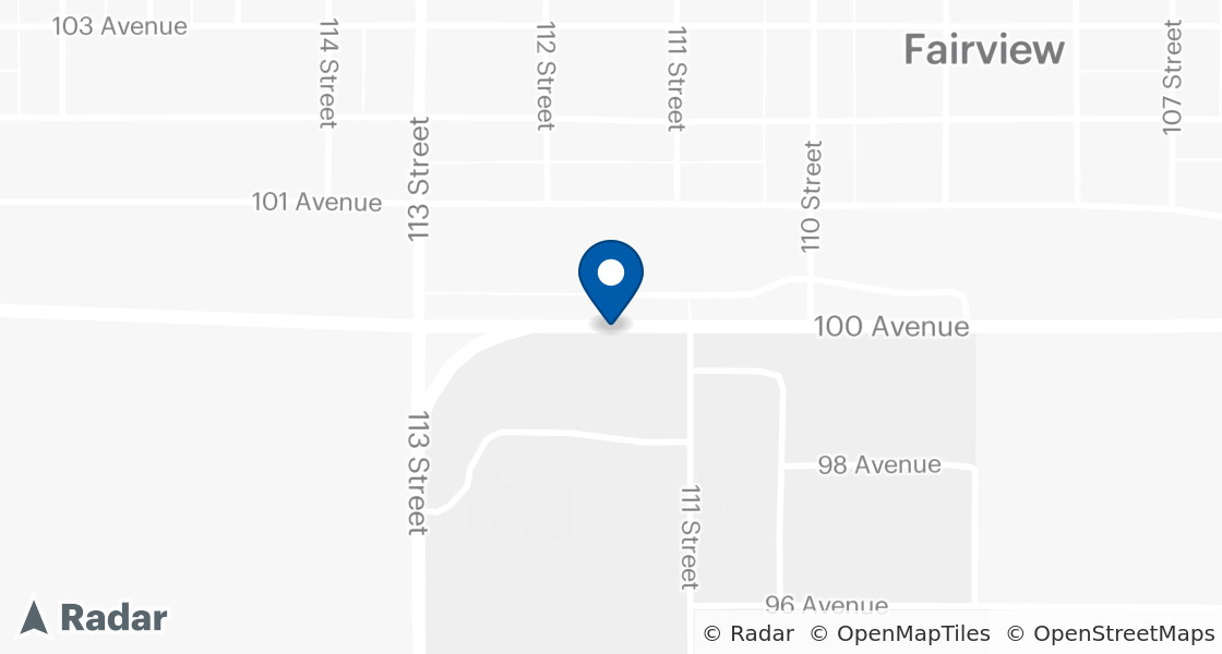 Map of Dairy Queen Location:: 11014 - 100th Ave, Fairview, AB, T0H 1L0
